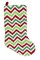 Gallerie II 21" Plush Loop Knit and Velveteen Red, White and Green Chevron Patterned Christmas Stocking